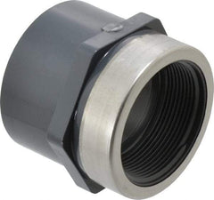 Value Collection - 2" PVC Plastic Pipe Reinforced Female Adapter - Slip x SR FIPT End Connections - Eagle Tool & Supply