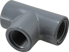 Value Collection - 1/2" CPVC Plastic Pipe Tee - Schedule 80, FIPT x FIPT x FIPT End Connections - Eagle Tool & Supply