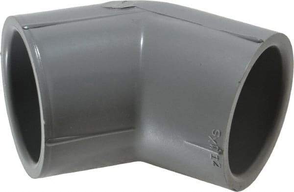 Value Collection - 1-1/4" CPVC Plastic Pipe 45° Elbow - Schedule 80, Slip x Slip End Connections - Eagle Tool & Supply