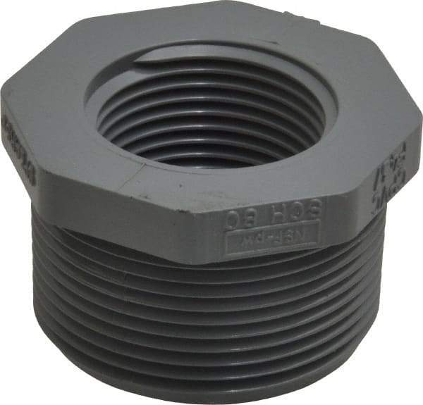Value Collection - 1-1/2 x 1" CPVC Plastic Pipe Bushing - Schedule 80, MIPT x FIPT End Connections - Eagle Tool & Supply