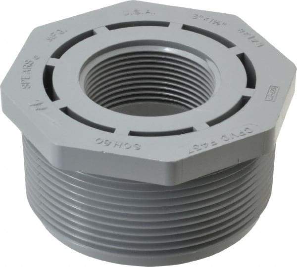Value Collection - 3 x 1-1/2" CPVC Plastic Pipe Bushing - Schedule 80, MIPT x FIPT End Connections - Eagle Tool & Supply