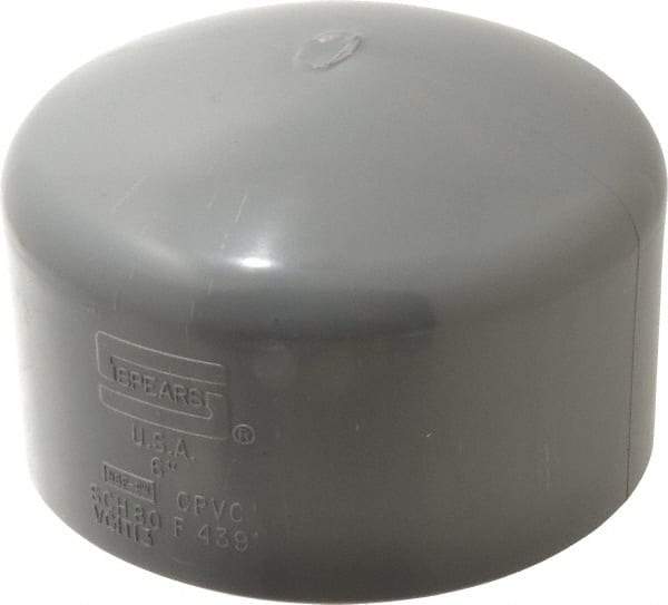 Value Collection - 6" CPVC Plastic Pipe End Cap - Schedule 80, Slip End Connections - Eagle Tool & Supply