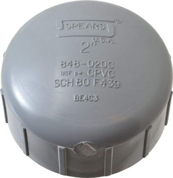 Value Collection - 2" CPVC Plastic Pipe End Cap - Schedule 80, FIPT End Connections - Eagle Tool & Supply