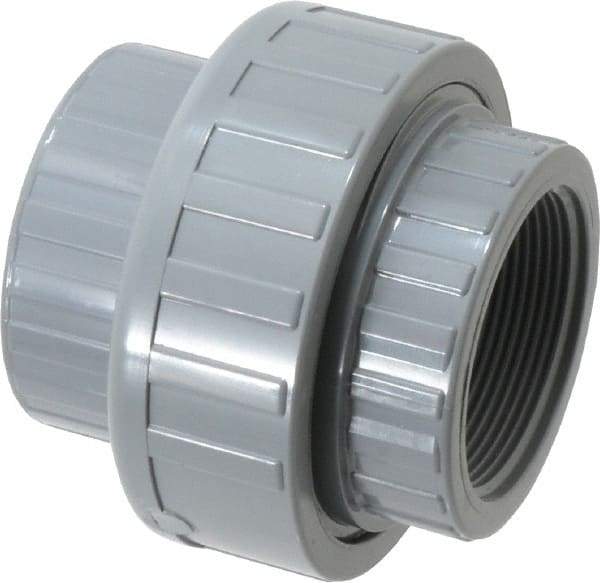 Value Collection - 2" CPVC Plastic Pipe Union with EPDM O-Ring - Schedule 80, FIPT x FIPT End Connections - Eagle Tool & Supply