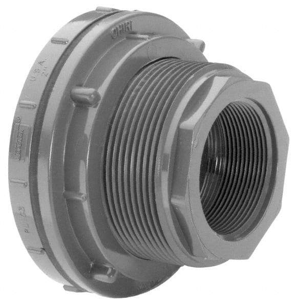 Value Collection - 4" CPVC Plastic Pipe Bulkhead Tank Adapter - Schedule 80, FIPT x FIPT End Connections - Eagle Tool & Supply