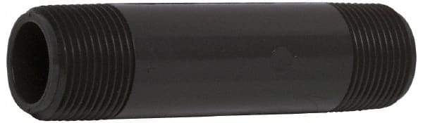 Value Collection - 1-1/2" Pipe, 4-1/2" Long PVC Threaded Plastic Pipe Nipple - Schedule 80, Gray - Eagle Tool & Supply