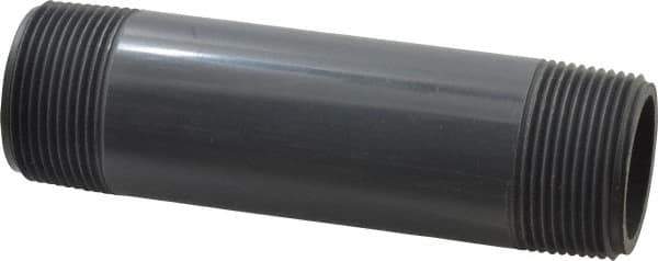 Value Collection - 1-1/4" Pipe, 5-1/2" Long PVC Threaded Plastic Pipe Nipple - Schedule 80, Gray - Eagle Tool & Supply