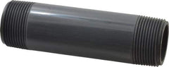 Value Collection - 1-1/4" Pipe, 5-1/2" Long PVC Threaded Plastic Pipe Nipple - Schedule 80, Gray - Eagle Tool & Supply