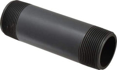 Value Collection - 1-1/2" Pipe, 5-1/2" Long PVC Threaded Plastic Pipe Nipple - Schedule 80, Gray - Eagle Tool & Supply