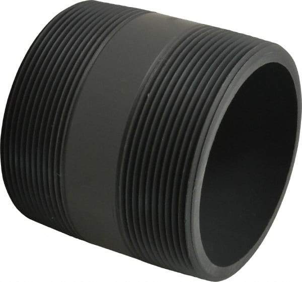 Value Collection - 4" Pipe, 4" Long PVC Threaded Plastic Pipe Nipple - Schedule 80, Gray - Eagle Tool & Supply