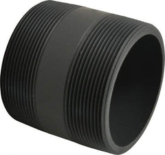 Value Collection - 4" Pipe, 4" Long PVC Threaded Plastic Pipe Nipple - Schedule 80, Gray - Eagle Tool & Supply