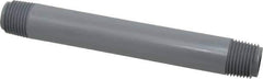 Value Collection - 1/2" Pipe, 6" Long CPVC Threaded Plastic Pipe Nipple - Schedule 80, Gray - Eagle Tool & Supply