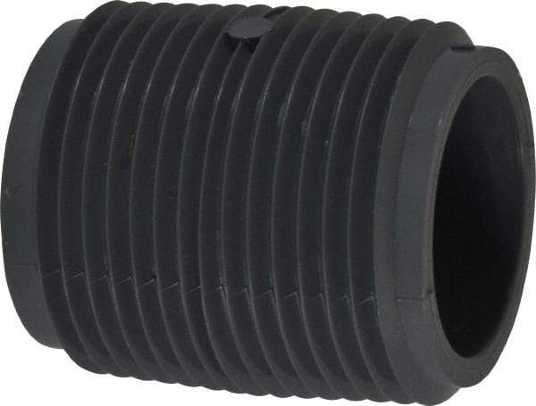 Value Collection - 1" Pipe, 1-1/2" Long CPVC Threaded Plastic Pipe Nipple - Schedule 80, Gray - Eagle Tool & Supply