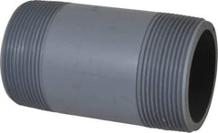 Value Collection - 2" Pipe, 4" Long CPVC Threaded Plastic Pipe Nipple - Schedule 80, Gray - Eagle Tool & Supply