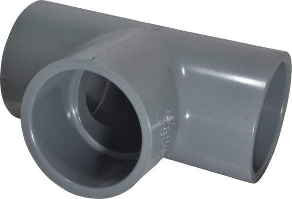 Value Collection - 2" CPVC Plastic Pipe Tee - Schedule 80, Slip x Slip x Slip End Connections - Eagle Tool & Supply