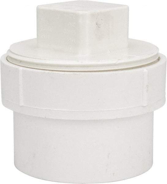 B&K Mueller - 3", PVC Drain, Waste & Vent Pipe Cleanout Adapter - Spig x CO with Plug - Eagle Tool & Supply