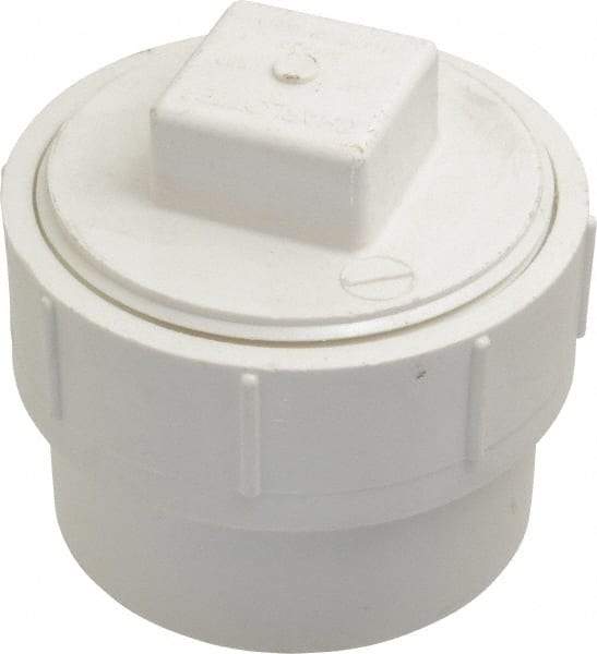 B&K Mueller - 4", PVC Drain, Waste & Vent Pipe Cleanout Adapter - Spig x CO with Plug - Eagle Tool & Supply