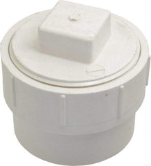 B&K Mueller - 4", PVC Drain, Waste & Vent Pipe Cleanout Adapter - Spig x CO with Plug - Eagle Tool & Supply