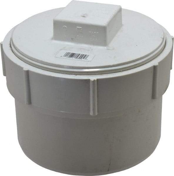 B&K Mueller - 6", PVC Drain, Waste & Vent Pipe Cleanout Adapter - Spig x CO with Plug - Eagle Tool & Supply