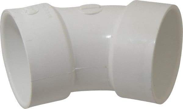 B&K Mueller - 3", PVC Drain, Waste & Vent Pipe 45 Elbow - Hub x Hub - Eagle Tool & Supply