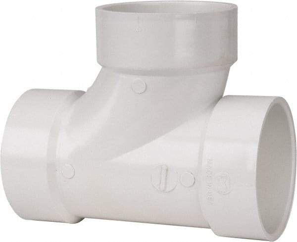 B&K Mueller - 4", PVC Drain, Waste & Vent Pipe Sanitary Tee - Hub x Hub x Hub - Eagle Tool & Supply