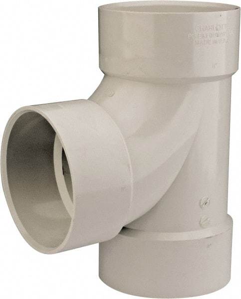 B&K Mueller - 6", PVC Drain, Waste & Vent Pipe Sanitary Tee - Hub x Hub x Hub - Eagle Tool & Supply