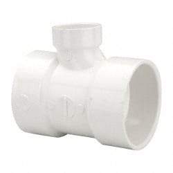 B&K Mueller - 3 x 3 x 1-1/2", PVC Drain, Waste & Vent Pipe Reducing Sanitary Tee - Hub x Hub x Hub - Eagle Tool & Supply