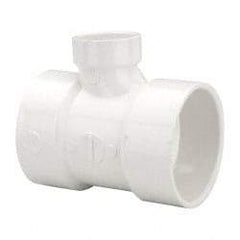 B&K Mueller - 3 x 3 x 1-1/2", PVC Drain, Waste & Vent Pipe Reducing Sanitary Tee - Hub x Hub x Hub - Eagle Tool & Supply