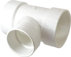B&K Mueller - 4 x 4 x 3", PVC Drain, Waste & Vent Pipe Reducing Sanitary Tee - Hub x Hub x Hub - Eagle Tool & Supply