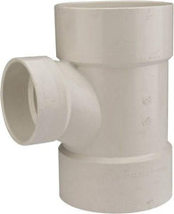 B&K Mueller - 6 x 6 x 4", PVC Drain, Waste & Vent Pipe Reducing Sanitary Tee - Hub x Hub x Hub - Eagle Tool & Supply