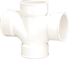 B&K Mueller - 3", PVC Drain, Waste & Vent Pipe Sanitary Cross - All Hub - Eagle Tool & Supply
