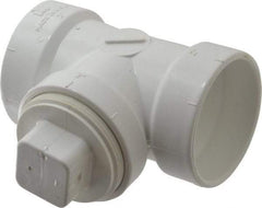 B&K Mueller - 2", PVC Drain, Waste & Vent Pipe Test Tee - Hub x Hub x CO with Plug - Eagle Tool & Supply