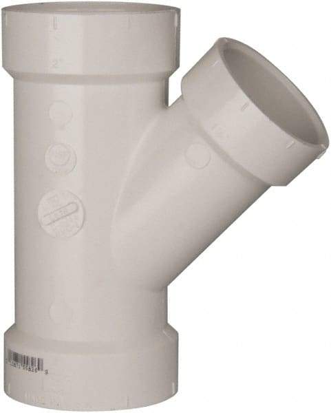 B&K Mueller - 2 x 2 x 1-1/2", PVC Drain, Waste & Vent Pipe 45 Wye - Hub x Hub x Hub - Eagle Tool & Supply