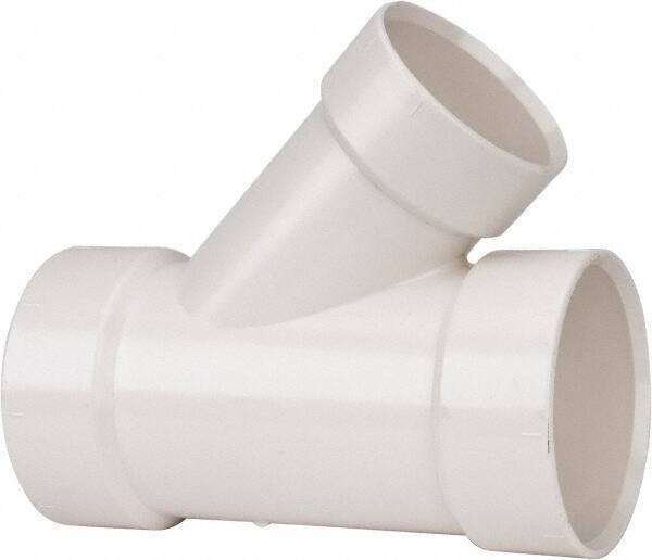 B&K Mueller - 4 x 4 x 3", PVC Drain, Waste & Vent Pipe 45 Wye - Hub x Hub x Hub - Eagle Tool & Supply