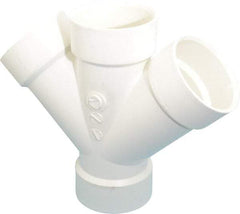 B&K Mueller - 3", PVC Drain, Waste & Vent Pipe 45 Double Wye - All Hub - Eagle Tool & Supply