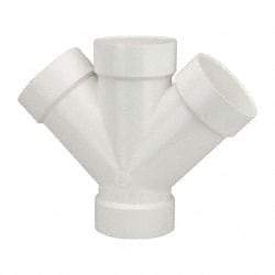 B&K Mueller - 4", PVC Drain, Waste & Vent Pipe 45 Double Wye - All Hub - Eagle Tool & Supply