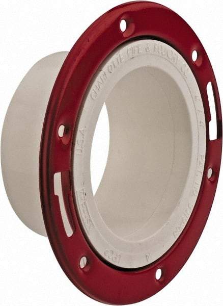 B&K Mueller - 4" Pipe, 7" OD, PVC Adjustable Closet Flange - 40° Max Working Temp, Spig End Connections - Eagle Tool & Supply