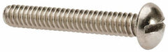 Value Collection - #10-24 UNC, 1-1/4" Length Under Head Slotted Drive Machine Screw - Round Head, Grade 316 Stainless Steel, Uncoated, Without Washer - Eagle Tool & Supply