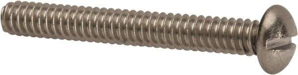 Value Collection - #10-24 UNC, 1-1/2" Length Under Head Slotted Drive Machine Screw - Round Head, Grade 316 Stainless Steel, Uncoated, Without Washer - Eagle Tool & Supply