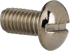 Value Collection - #10-32 UNF, 3/8" Length Under Head Slotted Drive Machine Screw - Round Head, Grade 316 Stainless Steel, Uncoated, Without Washer - Eagle Tool & Supply