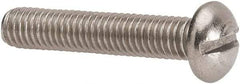 Value Collection - #10-32 UNF, 1" Length Under Head Slotted Drive Machine Screw - Round Head, Grade 316 Stainless Steel, Uncoated, Without Washer - Eagle Tool & Supply