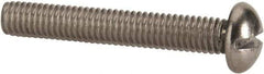 Value Collection - #10-32 UNF, 1-1/4" Length Under Head Slotted Drive Machine Screw - Round Head, Grade 316 Stainless Steel, Uncoated, Without Washer - Eagle Tool & Supply