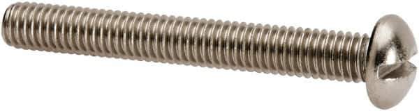 Value Collection - #10-32 UNF, 1-1/2" Length Under Head Slotted Drive Machine Screw - Round Head, Grade 316 Stainless Steel, Uncoated, Without Washer - Eagle Tool & Supply