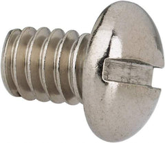 Value Collection - 1/4-20 UNC, 3/8" Length Under Head Slotted Drive Machine Screw - Round Head, Grade 316 Stainless Steel, Uncoated, Without Washer - Eagle Tool & Supply