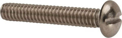 Value Collection - 1/4-20 UNC, 1-1/2" Length Under Head Slotted Drive Machine Screw - Round Head, Grade 316 Stainless Steel, Uncoated, Without Washer - Eagle Tool & Supply