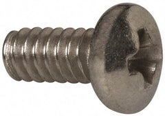 Value Collection - #4-40 UNC, 1/4" Length Under Head Phillips Drive Machine Screw - Pan Head, Grade 316 Stainless Steel, Uncoated, Without Washer - Eagle Tool & Supply