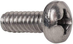 Value Collection - #6-32 UNC, 3/8" Length Under Head Phillips Drive Machine Screw - Pan Head, Grade 316 Stainless Steel, Uncoated, Without Washer - Eagle Tool & Supply
