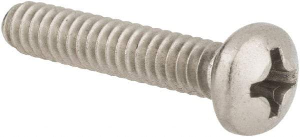 Value Collection - #6-32 UNC, 3/4" Length Under Head Phillips Drive Machine Screw - Pan Head, Grade 316 Stainless Steel, Uncoated, Without Washer - Eagle Tool & Supply