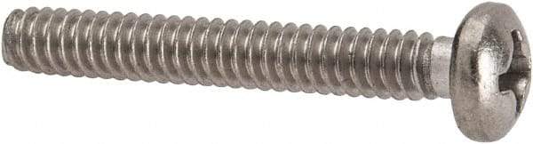 Value Collection - #6-32 UNC, 1" Length Under Head Phillips Drive Machine Screw - Pan Head, Grade 316 Stainless Steel, Uncoated, Without Washer - Eagle Tool & Supply