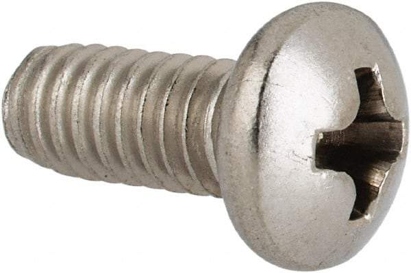 Value Collection - #8-32 UNC, 3/8" Length Under Head Phillips Drive Machine Screw - Pan Head, Grade 316 Stainless Steel, Uncoated, Without Washer - Eagle Tool & Supply